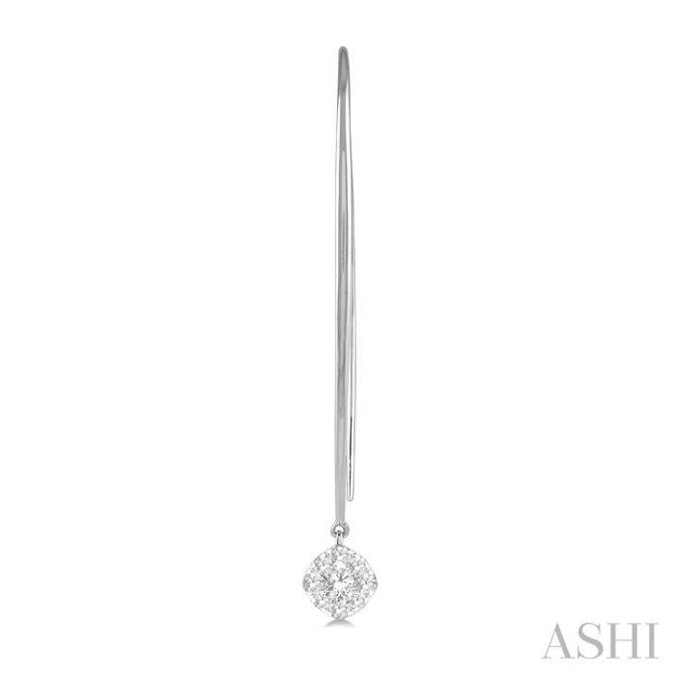 1/3 Ctw Cushion Shape Lovebright Round Cut Diamond Earring in 14K White Gold 1/3 Ctw Cushion Shape Lovebright Round Cut Diamond Earring in 14K White Gold