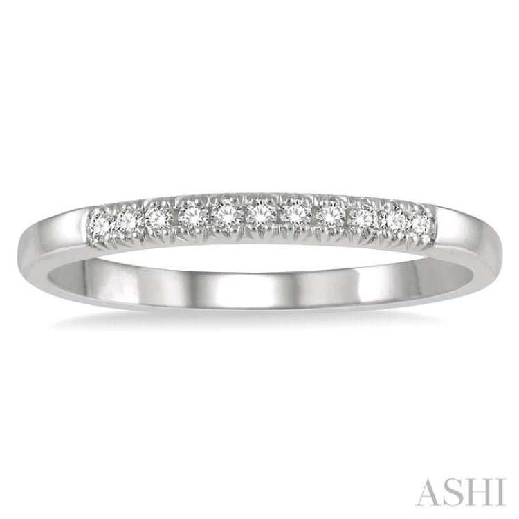 1/10 ctw 11 Stone Round Cut Diamond Wedding Band in 14K White Gold 1/10 ctw 11 Stone Round Cut Diamond Wedding Band in 14K White Gold
