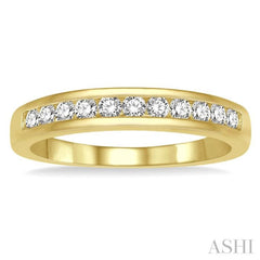1/3 ctw Channel Set 11 Stone Round Cut Diamond Wedding Band in 14K Yellow Gold 1/3 ctw Channel Set 11 Stone Round Cut Diamond Wedding Band in 14K Yellow Gold