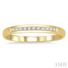 1/10 ctw Channel Set 11 Stone Round Cut Diamond Wedding Band in 14K Yellow Gold 1/10 ctw Channel Set 11 Stone Round Cut Diamond Wedding Band in 14K Yellow Gold
