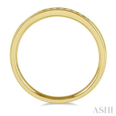 1/10 ctw Channel Set 11 Stone Round Cut Diamond Wedding Band in 14K Yellow Gold 1/10 ctw Channel Set 11 Stone Round Cut Diamond Wedding Band in 14K Yellow Gold
