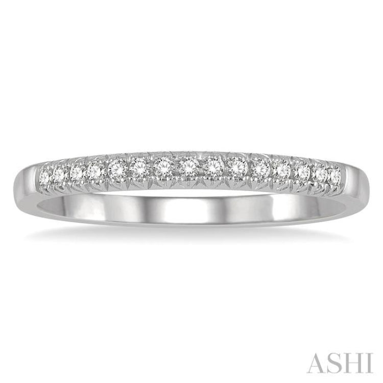 1/10 Ctw 15Stones Round Cut Diamond Wedding Band in 14K White Gold 1/10 Ctw 15Stones Round Cut Diamond Wedding Band in 14K White Gold
