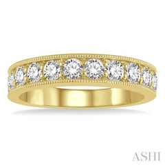 1 Ctw Round Cut Diamond Wedding Band in 14K Yellow Gold 1 Ctw Round Cut Diamond Wedding Band in 14K Yellow Gold