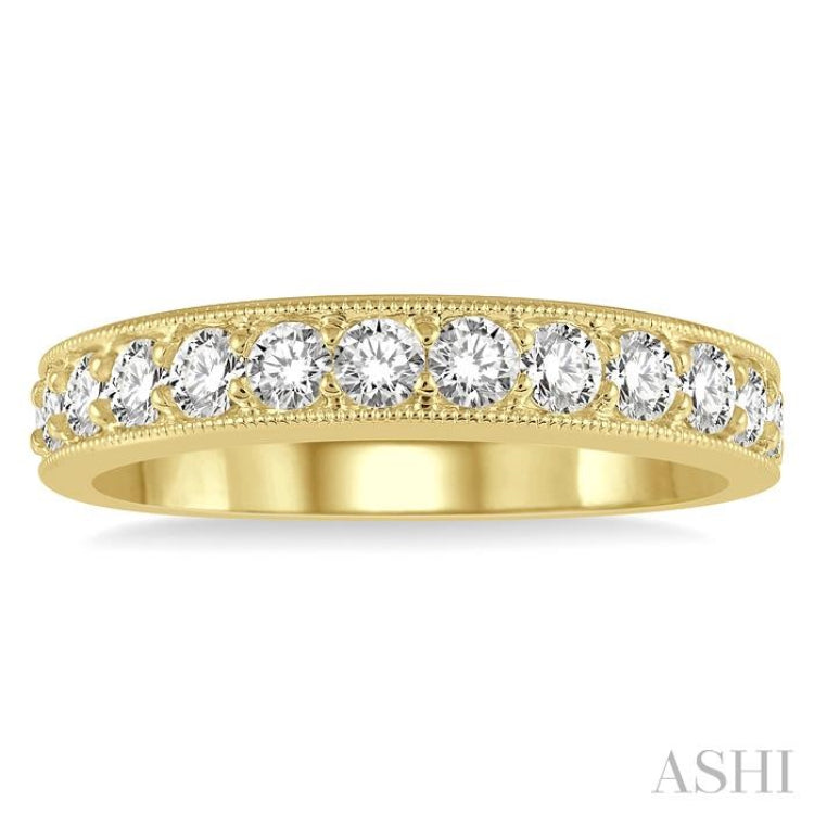 3/4 ctw Round Cut Diamond Wedding Band in 14K Yellow Gold 3/4 ctw Round Cut Diamond Wedding Band in 14K Yellow Gold