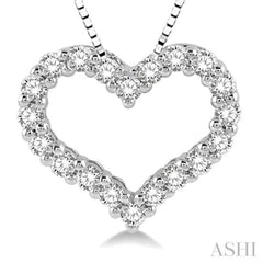 1/4 Ctw Heart Shape Round Cut Diamond Pendant With Chain in 14K White Gold 1/4 Ctw Heart Shape Round Cut Diamond Pendant With Chain in 14K White Gold