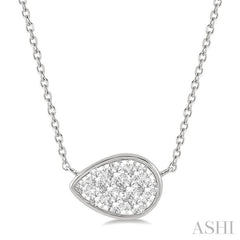 1/3 Ctw Pear Shape Lovebright Diamond Pendant With Chain in 14K White Gold 1/3 Ctw Pear Shape Lovebright Diamond Pendant With Chain in 14K White Gold