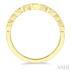 1/10 Ctw Marquise & Circular Mount Round Cut Diamond Stackable Band in 14K Yellow Gold 1/10 Ctw Marquise & Circular Mount Round Cut Diamond Stackable Band in 14K Yellow Gold