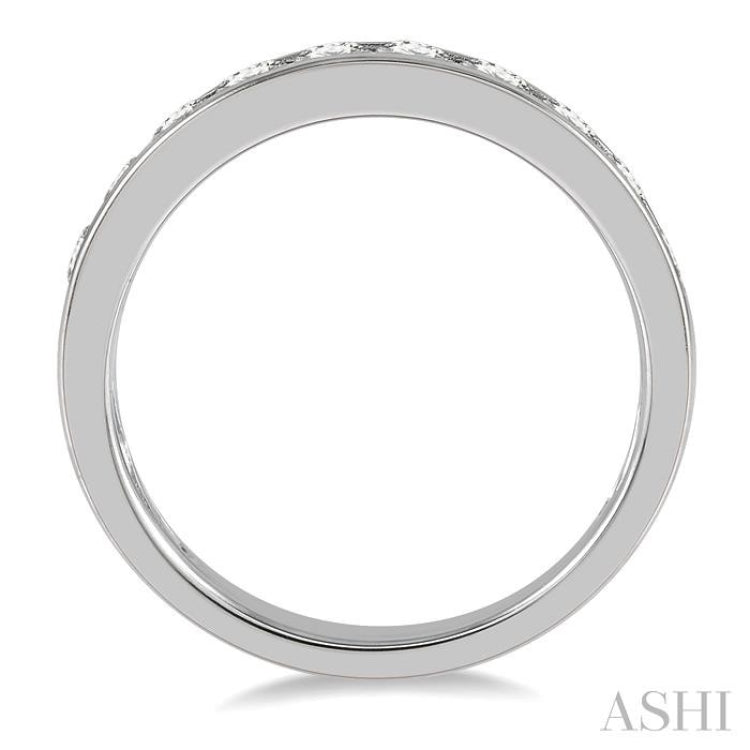 3/4 ctw Channel Set 11 Stone Round Cut Diamond Wedding Band in 14K White Gold 3/4 ctw Channel Set 11 Stone Round Cut Diamond Wedding Band in 14K White Gold
