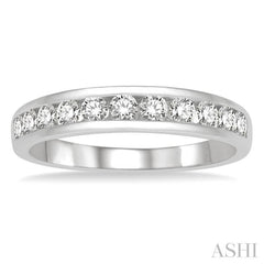 1/2 ctw Channel Set 11 Stone Round Cut Diamond Wedding Band in 14K White Gold 1/2 ctw Channel Set 11 Stone Round Cut Diamond Wedding Band in 14K White Gold