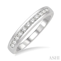 1/3 ctw Channel Set 11 Stone Round Cut Diamond Wedding Band in 14K White Gold 1/3 ctw Channel Set 11 Stone Round Cut Diamond Wedding Band in 14K White Gold