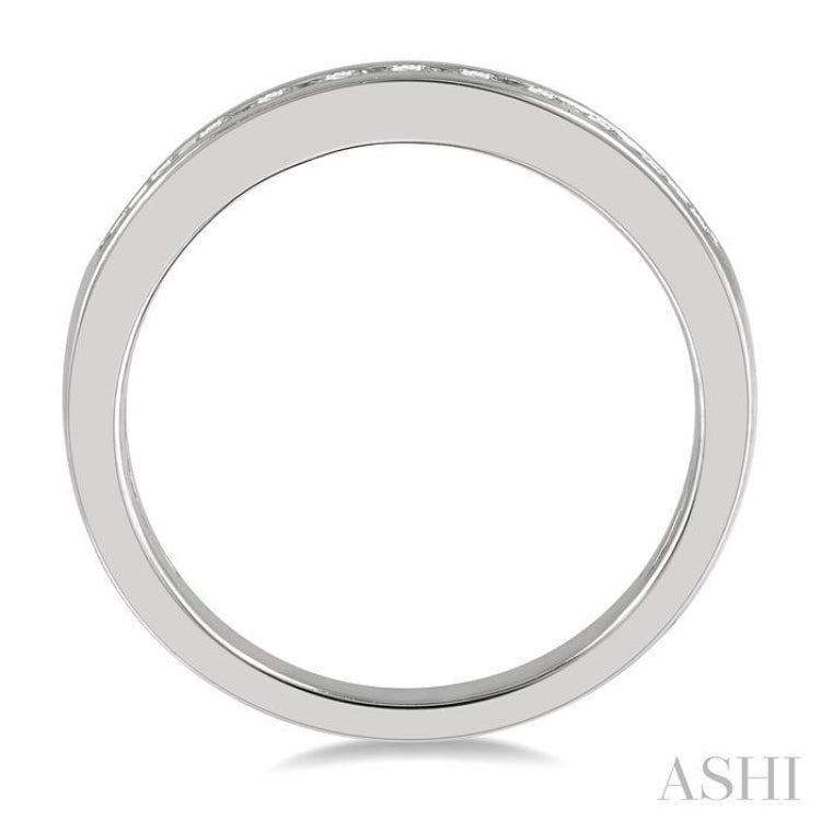 1/3 ctw Channel Set 11 Stone Round Cut Diamond Wedding Band in 14K White Gold 1/3 ctw Channel Set 11 Stone Round Cut Diamond Wedding Band in 14K White Gold
