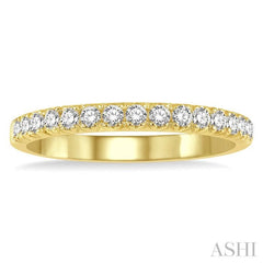 1/3 Ctw 15Stones Round Cut Diamond Wedding Band in 14K Yellow Gold 1/3 Ctw 15Stones Round Cut Diamond Wedding Band in 14K Yellow Gold