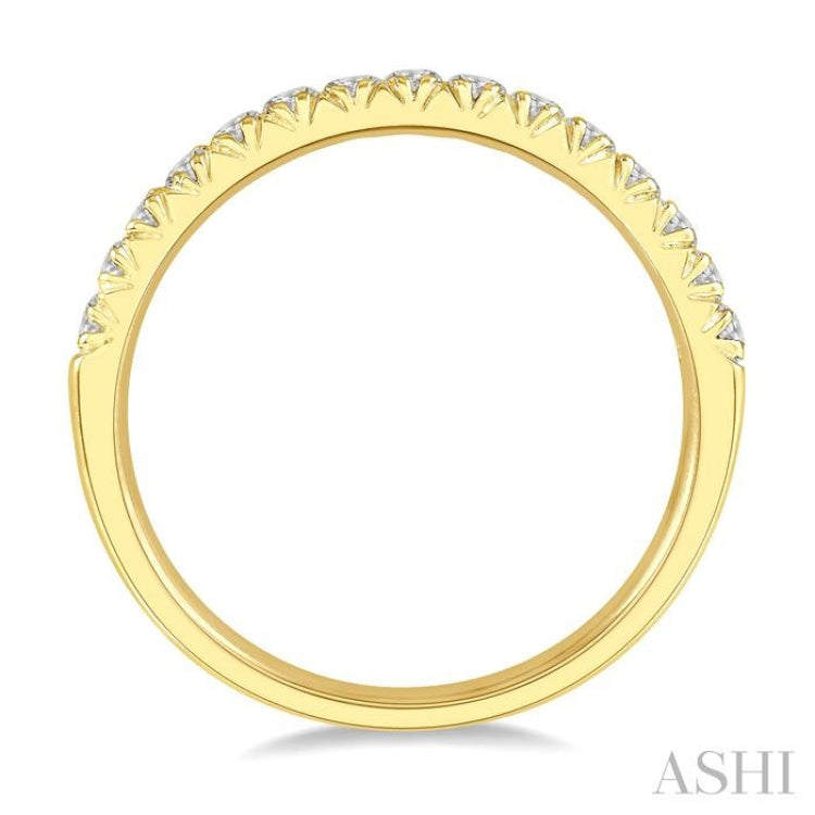 1/3 Ctw 15Stones Round Cut Diamond Wedding Band in 14K Yellow Gold 1/3 Ctw 15Stones Round Cut Diamond Wedding Band in 14K Yellow Gold