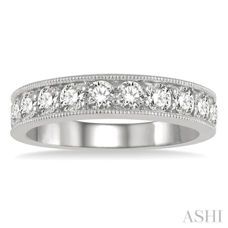 1 ctw Round Cut Diamond Wedding Band in 14K White Gold 1 ctw Round Cut Diamond Wedding Band in 14K White Gold