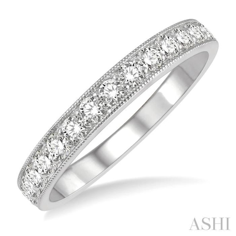 1/2 ctw Round Cut Diamond Wedding Band in 14K White Gold 1/2 ctw Round Cut Diamond Wedding Band in 14K White Gold
