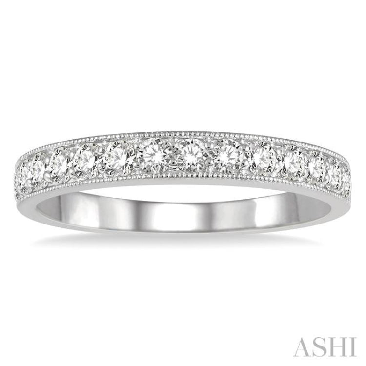 1/2 ctw Round Cut Diamond Wedding Band in 14K White Gold 1/2 ctw Round Cut Diamond Wedding Band in 14K White Gold