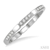 1/10 Ctw Round Cut Diamond Block Stackable Band in 14K White Gold