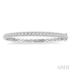 3 Ctw Round Cut Diamond Bangle in 14K White Gold 3 Ctw Round Cut Diamond Bangle in 14K White Gold