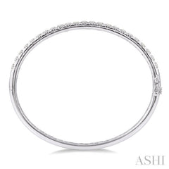 3 Ctw Round Cut Diamond Bangle in 14K White Gold 3 Ctw Round Cut Diamond Bangle in 14K White Gold
