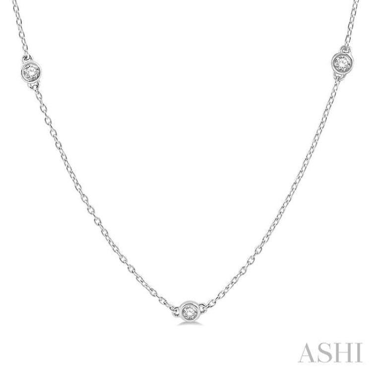 3/4 Ctw Round Cut Diamond Fashion Necklace in 14K White Gold 3/4 Ctw Round Cut Diamond Fashion Necklace in 14K White Gold