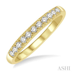 1/4 ctw 11 Stone Round Cut Diamond Wedding Band in 14K Yellow Gold 1/4 ctw 11 Stone Round Cut Diamond Wedding Band in 14K Yellow Gold