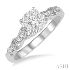 3/8 ctw Two-Tone Lattice Shank Round Cut Diamond Lovebright Ring in 14K White Gold 3/8 ctw Two-Tone Lattice Shank Round Cut Diamond Lovebright Ring in 14K White Gold