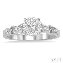 3/8 ctw Two-Tone Lattice Shank Round Cut Diamond Lovebright Ring in 14K White Gold 3/8 ctw Two-Tone Lattice Shank Round Cut Diamond Lovebright Ring in 14K White Gold