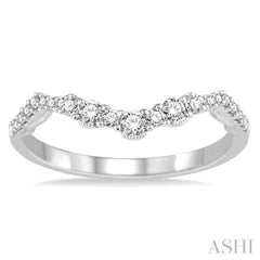 1/4 Ctw Garland Round Cut Diamond Wedding Band in 14K White Gold 1/4 Ctw Garland Round Cut Diamond Wedding Band in 14K White Gold