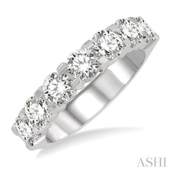 1 1/2 ctw 7 Stone Round Cut Diamond Wedding Band in 14K White Gold 1 1/2 ctw 7 Stone Round Cut Diamond Wedding Band in 14K White Gold