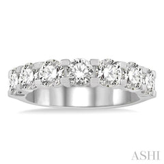 1 1/2 ctw 7 Stone Round Cut Diamond Wedding Band in 14K White Gold 1 1/2 ctw 7 Stone Round Cut Diamond Wedding Band in 14K White Gold