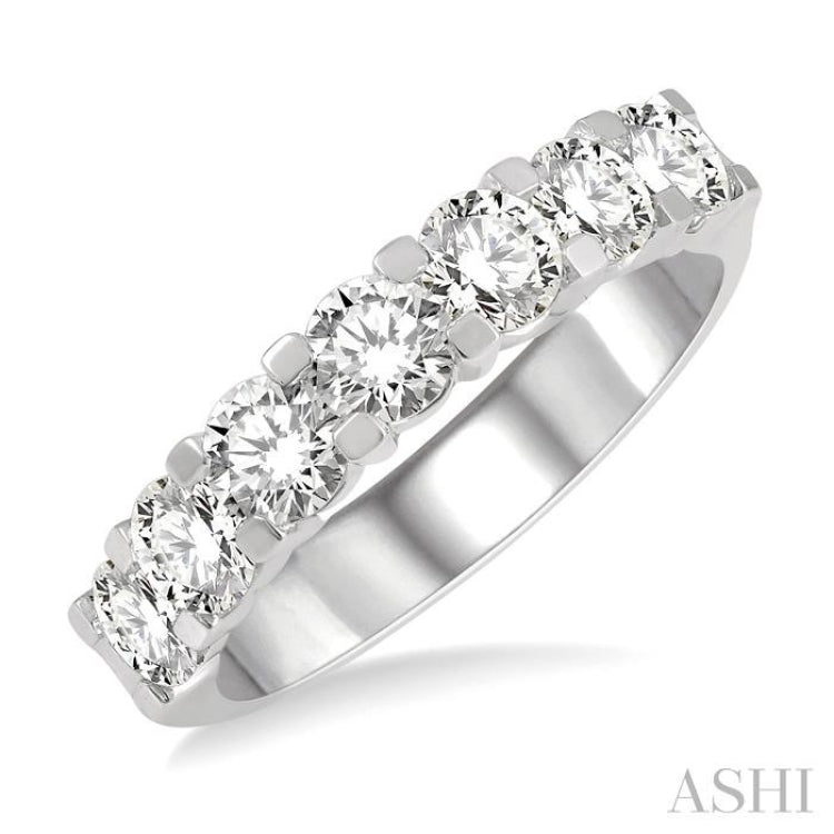 2 ctw 7 Stone Round Cut Diamond Wedding Band in 14K White Gold 2 ctw 7 Stone Round Cut Diamond Wedding Band in 14K White Gold