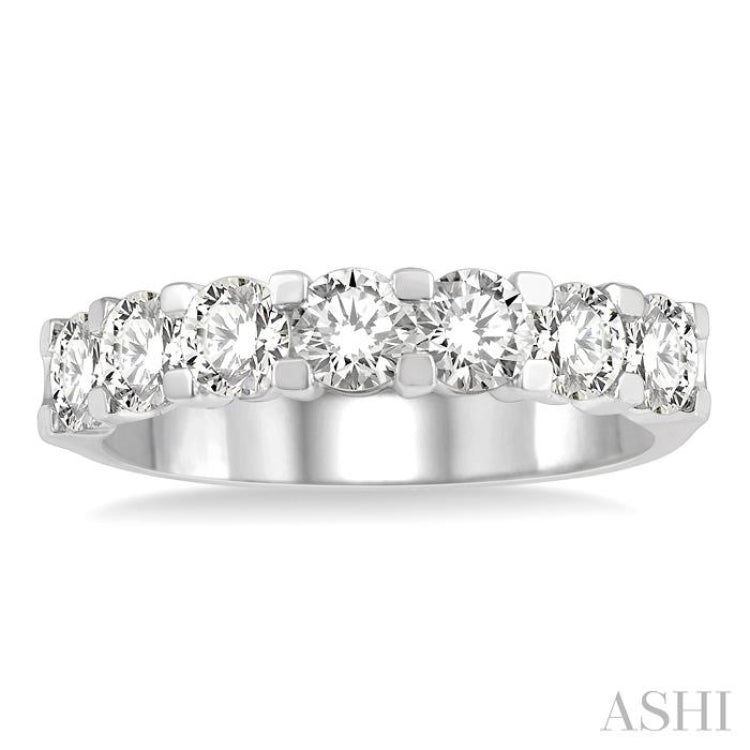2 ctw 7 Stone Round Cut Diamond Wedding Band in 14K White Gold 2 ctw 7 Stone Round Cut Diamond Wedding Band in 14K White Gold