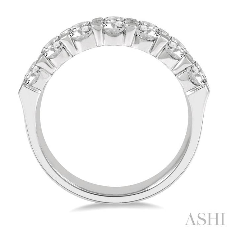 2 ctw 7 Stone Round Cut Diamond Wedding Band in 14K White Gold 2 ctw 7 Stone Round Cut Diamond Wedding Band in 14K White Gold