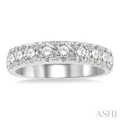 1 1/2 Ctw 11 Stone Round Cut Diamond Wedding Band in 14K White Gold 1 1/2 Ctw 11 Stone Round Cut Diamond Wedding Band in 14K White Gold