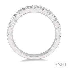 1 1/2 Ctw 11 Stone Round Cut Diamond Wedding Band in 14K White Gold 1 1/2 Ctw 11 Stone Round Cut Diamond Wedding Band in 14K White Gold