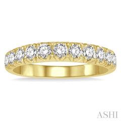 1/2 ctw 11 Stone Round Cut Diamond Wedding Band in 14K Yellow Gold 1/2 ctw 11 Stone Round Cut Diamond Wedding Band in 14K Yellow Gold