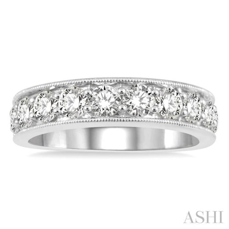 1 1/2 Ctw Round Cut Diamond Wedding Band in 14K White Gold 1 1/2 Ctw Round Cut Diamond Wedding Band in 14K White Gold