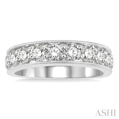 1 1/2 Ctw Round Cut Diamond Wedding Band in 14K White Gold 1 1/2 Ctw Round Cut Diamond Wedding Band in 14K White Gold