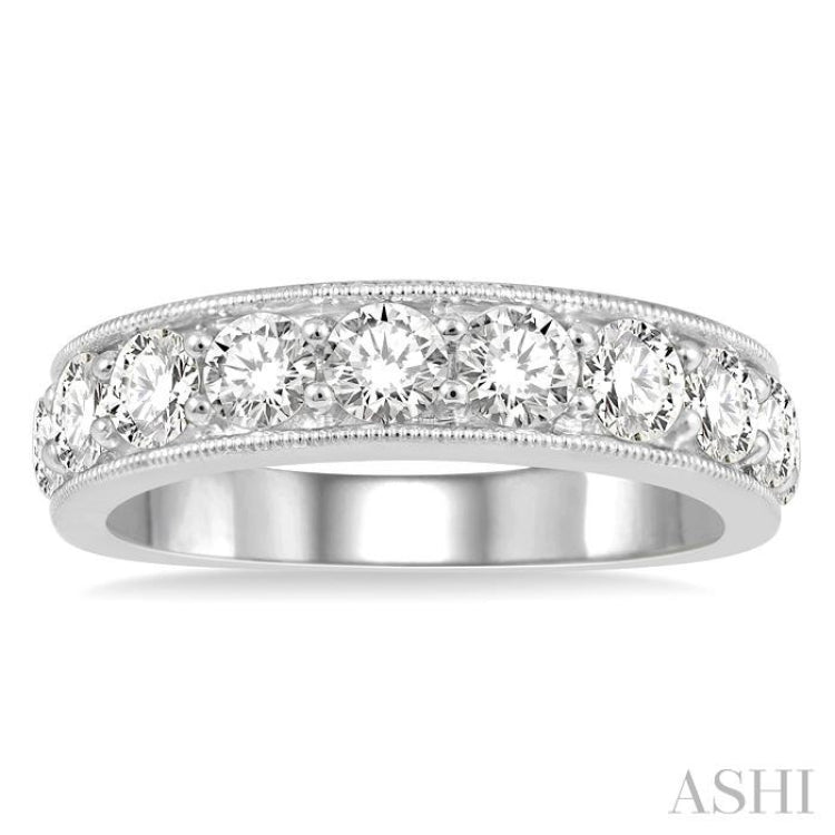 2 Ctw Round Cut Diamond Wedding Band in 14K White Gold 2 Ctw Round Cut Diamond Wedding Band in 14K White Gold