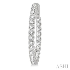 4 ctw Inside-Out Round Cut Diamond Oval Shape Hoop Earrings in 14K White Gold 4 ctw Inside-Out Round Cut Diamond Oval Shape Hoop Earrings in 14K White Gold