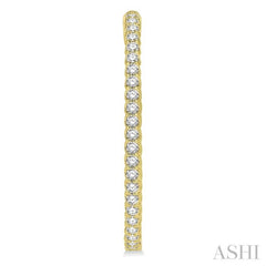 1 1/2 ctw Inside-Out Round Cut Diamond Oval Shape Hoop Earrings in 14K Yellow Gold 1 1/2 ctw Inside-Out Round Cut Diamond Oval Shape Hoop Earrings in 14K Yellow Gold