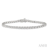 2 Ctw Round Cut Diamond Tennis Tulip Bracelet in 14K White Gold