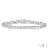 5 Ctw Round Cut Diamond Tennis Tulip Bracelet in 14K White Gold
