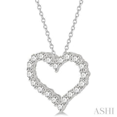 2 Ctw Heart Shape Round Cut Diamond Pendant With Chain in 14K White Gold 2 Ctw Heart Shape Round Cut Diamond Pendant With Chain in 14K White Gold
