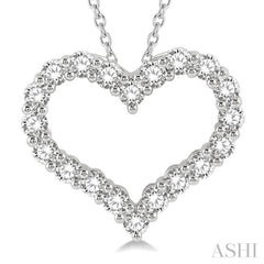 2 Ctw Heart Shape Round Cut Diamond Pendant With Chain in 14K White Gold 2 Ctw Heart Shape Round Cut Diamond Pendant With Chain in 14K White Gold