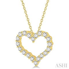 2 Ctw Heart Shape Round Cut Diamond Pendant With Chain in 14K Yellow Gold 2 Ctw Heart Shape Round Cut Diamond Pendant With Chain in 14K Yellow Gold