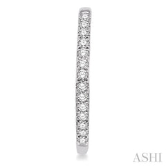 1/4 Ctw Round Cut Diamond Hoop Earrings in 10K White Gold 1/4 Ctw Round Cut Diamond Hoop Earrings in 10K White Gold