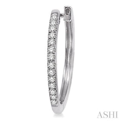 1/4 Ctw Round Cut Diamond Hoop Earrings in 10K White Gold 1/4 Ctw Round Cut Diamond Hoop Earrings in 10K White Gold