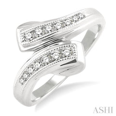 1/4 ctw Round Cut Diamond By-pass Ring in 10K White Gold 1/4 ctw Round Cut Diamond By-pass Ring in 10K White Gold