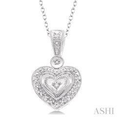 1/20 Ctw Heart Shape Single Cut Diamond Pendant in Sterling Silver with Chain 1/20 Ctw Heart Shape Single Cut Diamond Pendant in Sterling Silver with Chain